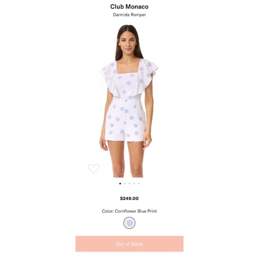 CLUB MONACO - Designer Darmida Ruffle Romper - Picture 2 of 6